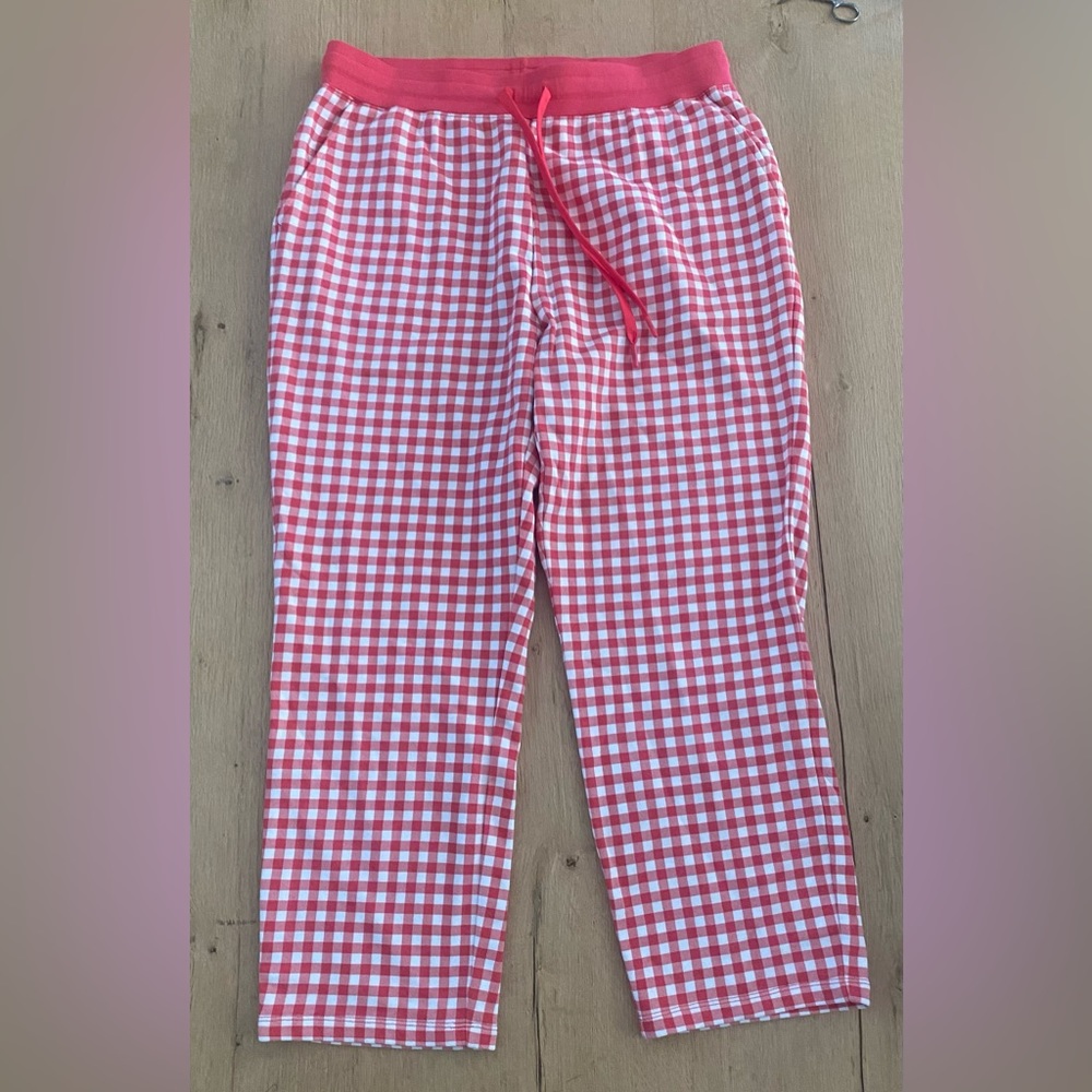 Draper James Pink Gingham Pull on Pants size L NWT - Picture 3 of 6